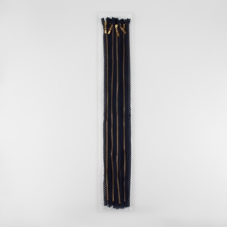 Metal lightning, No. 3, non-proceeding, automatic lock, 60 cm, dark blue/gold color-3