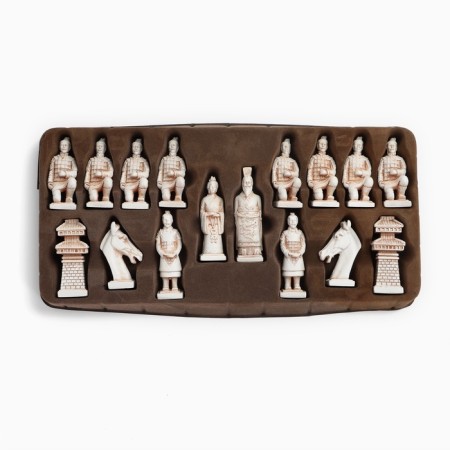 Chess desktop souvenir "terracotta army" 43x43 cm, King H-9.5 cm, pawn H-7.5 cm-2