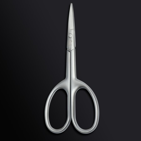 Manicure scissors "Premium satin", narrow, straight, matte, 9.6 cm, silver color-3