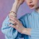 Pearl bracelet "Chain", white color in gold, l = 16 cm