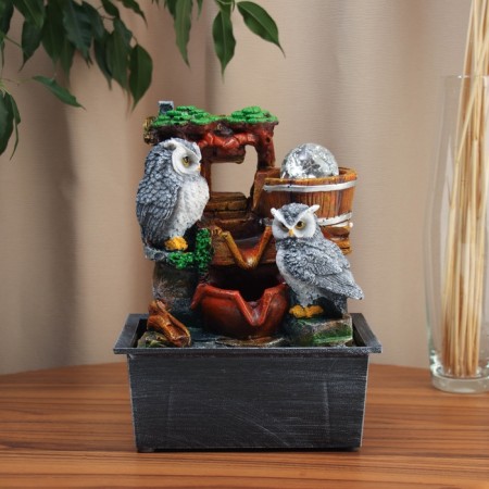 Fountain "Family of Gray Filin under a tree" 28x21 cm (with backlight)