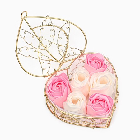 Gift set of soap-pink roses in the box, 6 pcs-2