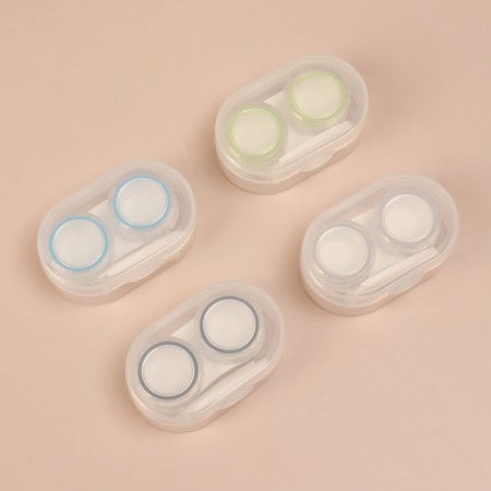 Set for contact lenses, in case, 3 objects, transparent color/mix-4