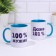Mug, sublimation "100% man", blue bottom