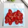 Decor for creativity Textile Embroidery "Butterfly red" double wings 3.7x5.2 cm