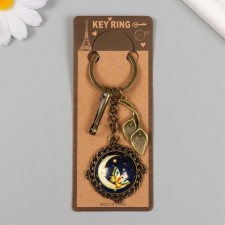 Metal keychain, glass with carbine 