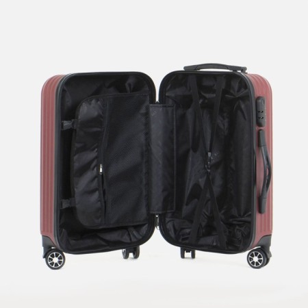Small 20 suitcase, "Cartes factory", lightning department, code castle, 4 wheels, burgundy color-3