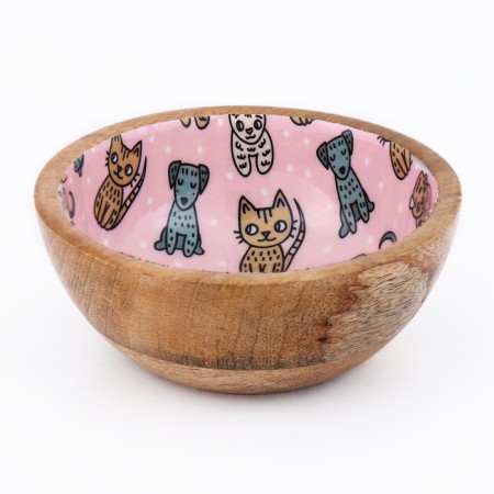 Wooden bowl with a pattern inside 250 ml-1