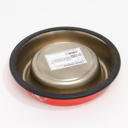 A bowl with a non -slip base with a print, 445 ml, red-3