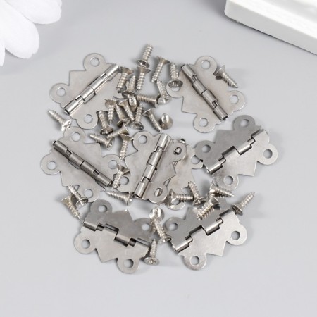 Loop for the casket metal curly silver set 8 pcs 2x2.1 cm-2