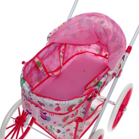 Stroller for dolls is universal, with a basket, bag, metal frame-8