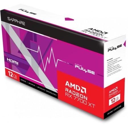 The Sapphire PCI-E 4.0 11335-04-20G Pulse RX 7700 XT GAMD Radeon RX 7700XT 122 102933-5