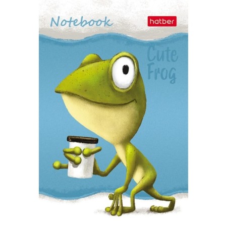 Notepad A7, 48 sheets, in a cage, on a gluing, "frog den", cover covered paper, lamination, three -colored block, block 60 g/m2, 5v mix-2