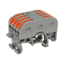 Terminal of QMS 222-424D Proeler 4-pole, with a mount on a DIN-rack (0.08-4 mm²) gray (50 pcs./Union)