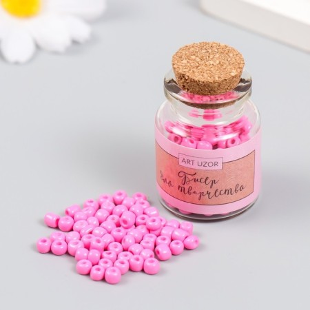 6/0 round beads in the bottle "Pink coral" 20 g