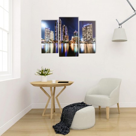 Modular picture "Night Megapolis" (2-25x50, 30x60 cm) 60x80 cm-3
