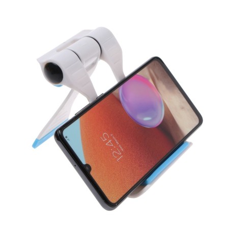 Luazon phone stand, folding, reinforced, adjustable height, white/blue-2