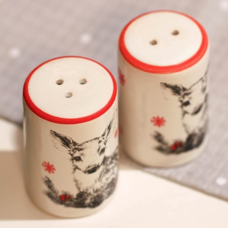 Set for spices ceramic "deer", 12x6.5x7 cm, white color-4
