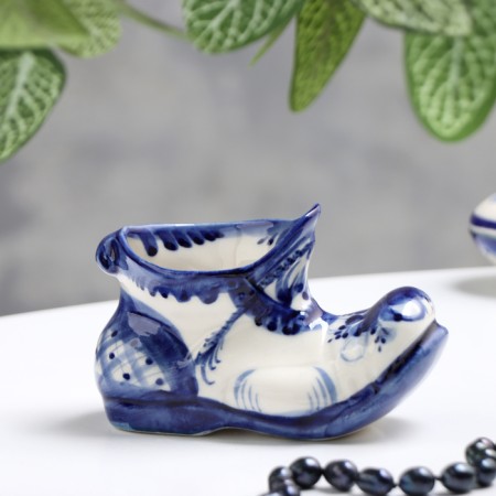 Souvenir "Bashmak", 12 x 6cm, gzhel, porcelain
