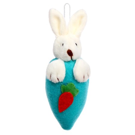 Soft toy "Hare with carrots", on the suspension, the color of mix