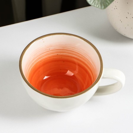 Cosmos porcelain mug, 250 ml, orange color-1