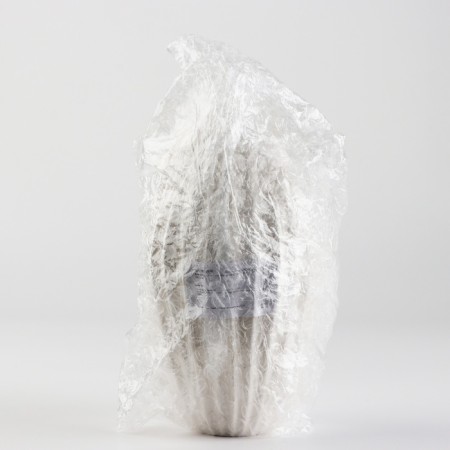 Vase for flowers is decorative, white, handmade, 10 cm x 10 cm x 18 cm.-3