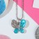 Pendant "chosen" butterfly mini, 45 cm, mix color in silver