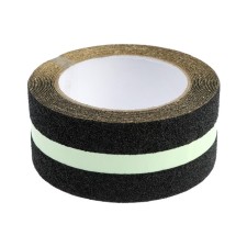 The adhesive tundra ribbon, anti -slip, with a photoluminescent strip, black 50 mm x 5 m