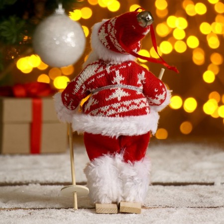 Santa Claus "Ski" in a knitted suit, 17 cm-2