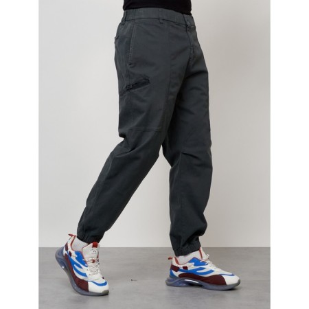 Cargo jeans men, size 54, dark gray color-6