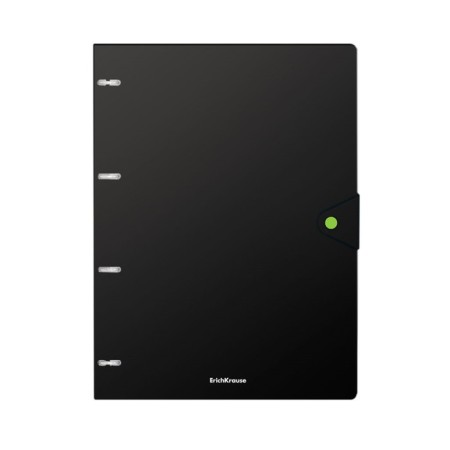 Notebook on A4 rings, 80 sheets in a cage, Erichkrause Accent, with a plastic cover on a button, an offset block, mix-5