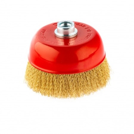 Matrix Ushm brush, d = 125 mm, m14, cup, brass -tiered twisted wire
