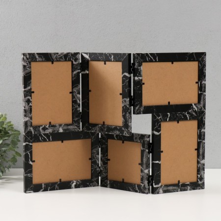 Photo frame MDF in 6 photos 10x15 cm, 10x10 cm "Riddle" black 33x47.8x1.1 cm-2