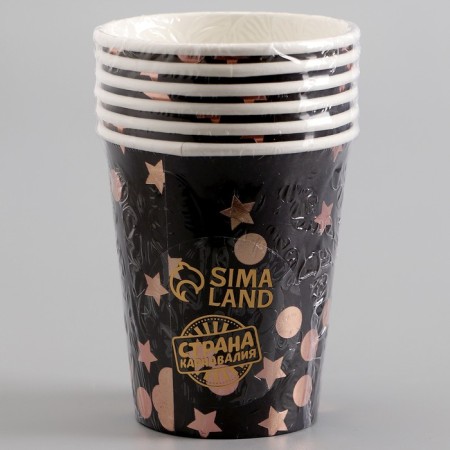 Paper glasses "Pink Stars", 6 pcs.-2