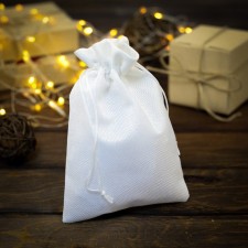 Gift bag from canvases, white, 15 x 21 cm
