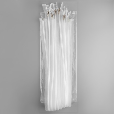 Lightning spiral, No. 5, connective, automatic lock, 80 cm, transparent/white color-2