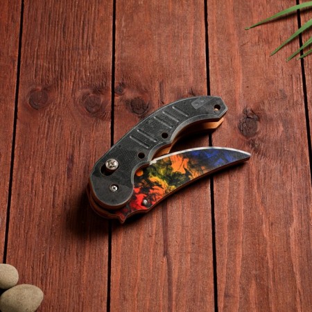 Wooden souvenir "Automatic folding knife" multi -colored-2