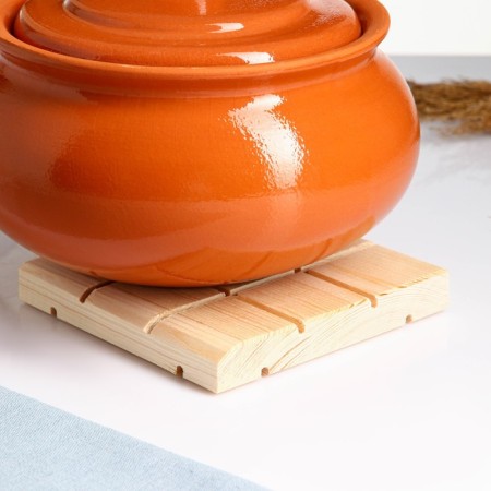 Vyatskaya Suditsa with a wooden stand, 2.5l, terracotta-4