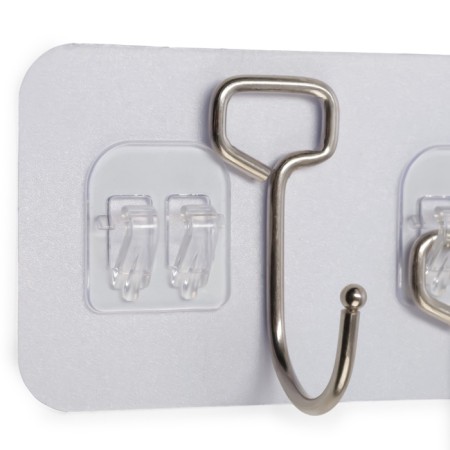 A hanger with an adhesive surface of 6 hooks tundra, transparent, 1 pc.-4