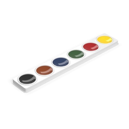 Watercolor 6 colors, Erich Krause, in soft plastic, without brush, economical packaging, package with euro suspension-2