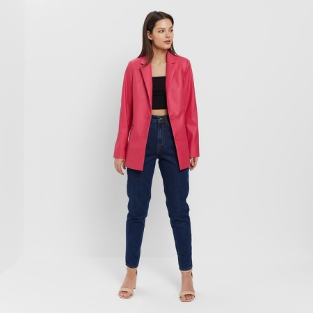 Women's jacket (eco -leather) minku: eco leather, fuchsia color, size 46