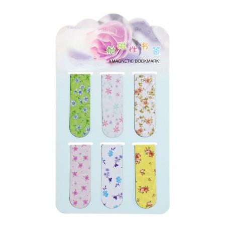 A set of magnetic bookmark for books Calligrata 6 pieces, "Flowers", mix-8