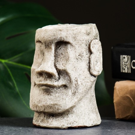 Kashpo - Vase "Island of Easter" Gray Stone, 10x7x8cm-4