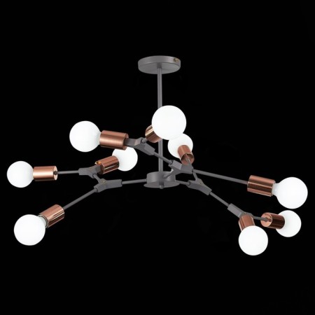 Ceiling EVOLUCE lamp. Sle106403-09. Palare. 9x60 watts, E27, 89x89x35.5 cm, gray color, pink gold-6