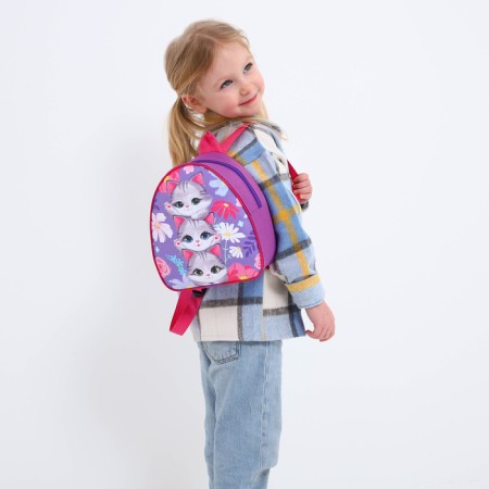 Baby backpack for a girl "Kitty", 23x20.5 cm, + notebook A6 Calligrata-13