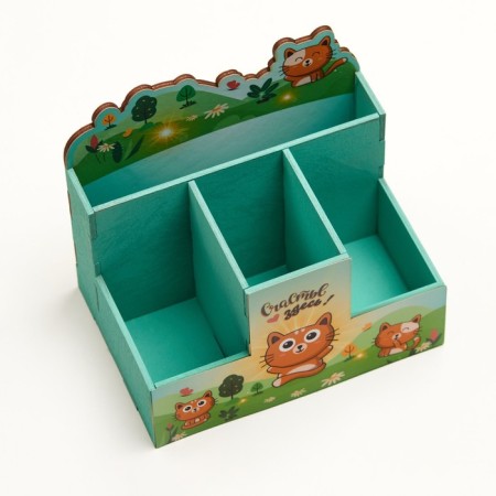 Organizer for the office "Happiness here!" 4 departments 15x10x14-3