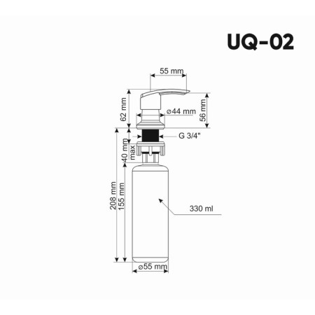 Disator for detergents Ulgran Quartz UQ-02, color 03 dessert-1