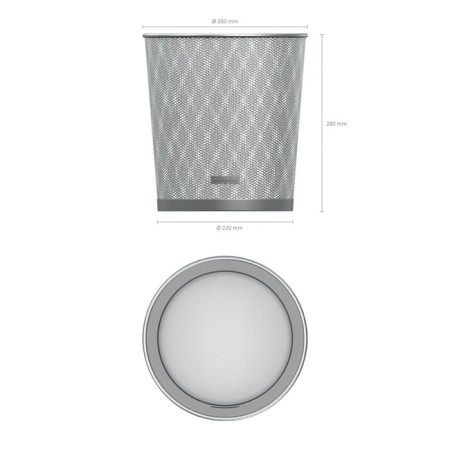 Metal paper basket 13 liters Erich Krause, silver, base 260 mm, top 280 mm-1