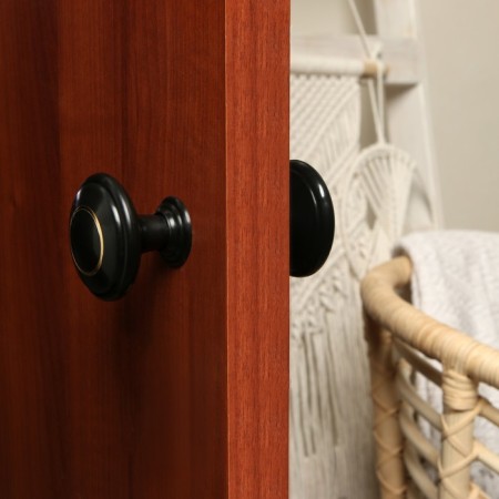 Plastic door handle, d = 65, black with a pattern-1