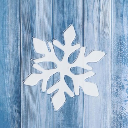 Stick on glass "Snow White -pointed snowflake" 10x12 cm, white